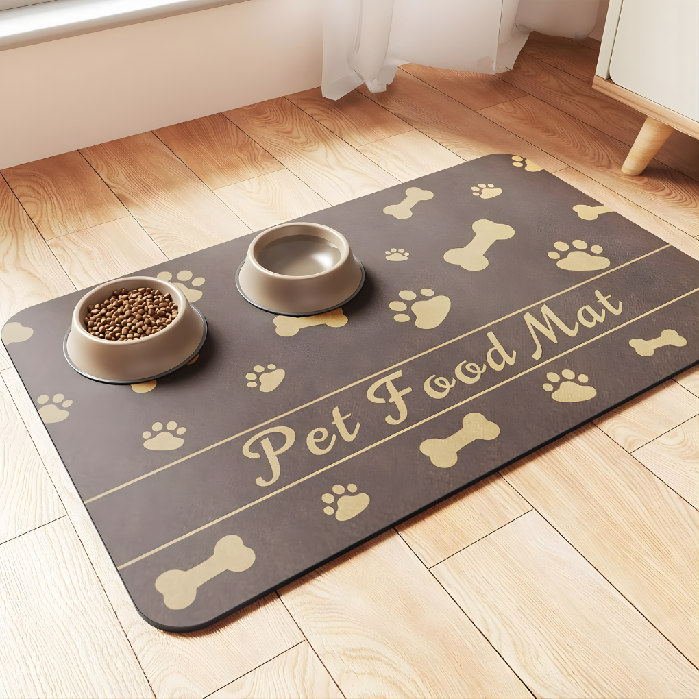 Pet Feeding Mat Absorbent Placemat For Food And Water Bowls