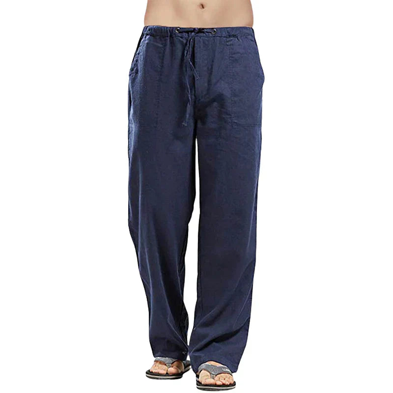 Ralph Men's Linen Pants Oversized Breathable Beige