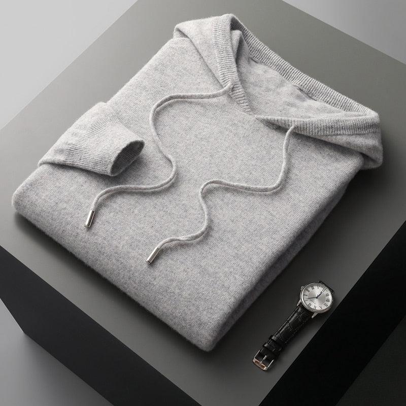 Men's Lightweight Hoodie Drawstring Sleek Design Grey