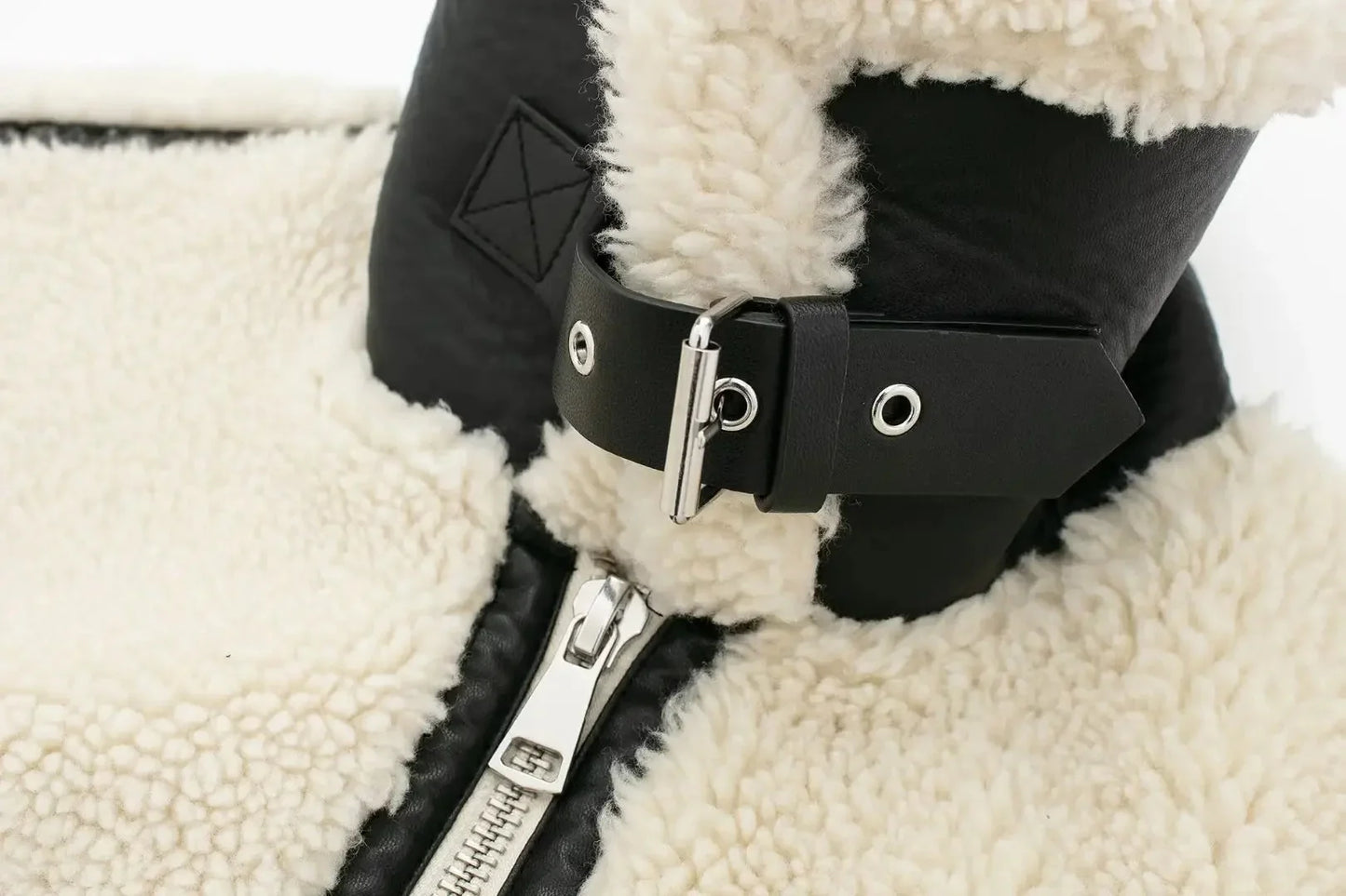 Women's Ivory Sherpa Fleece Jacket Cozy Zip Up