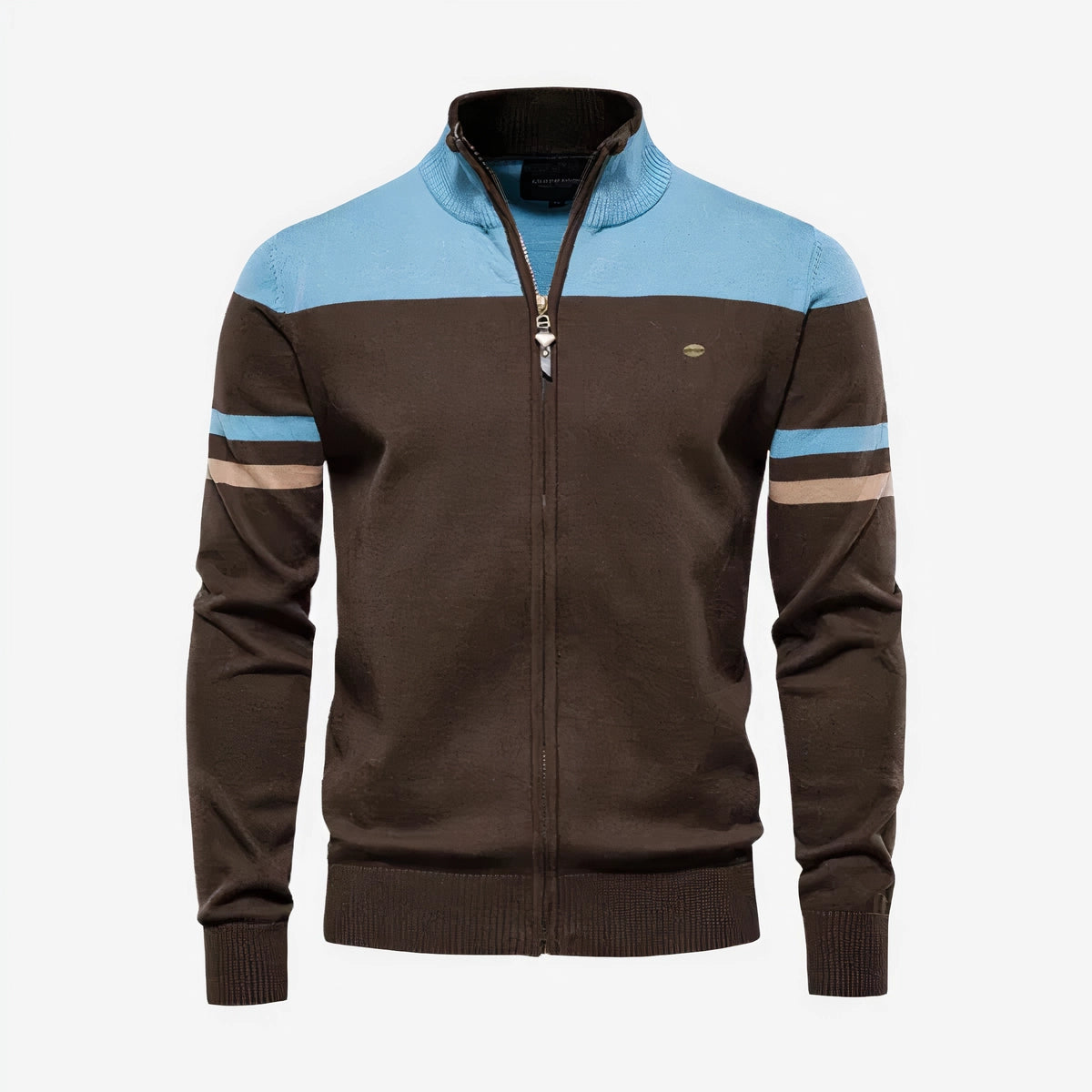Men's Zip-Up Track Jacket Lightweight Two-Tone Orange Blue