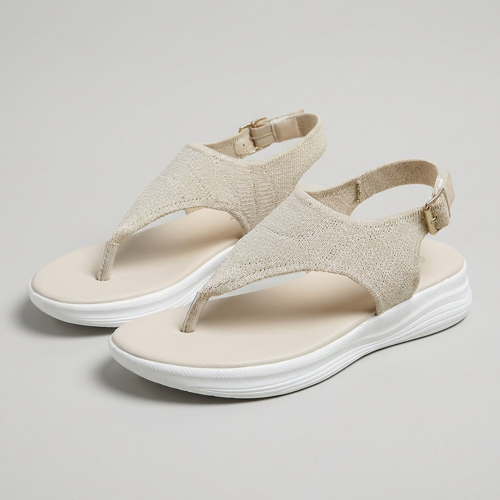Women's Knit Platform Sport Sandals Adjustable Buckle