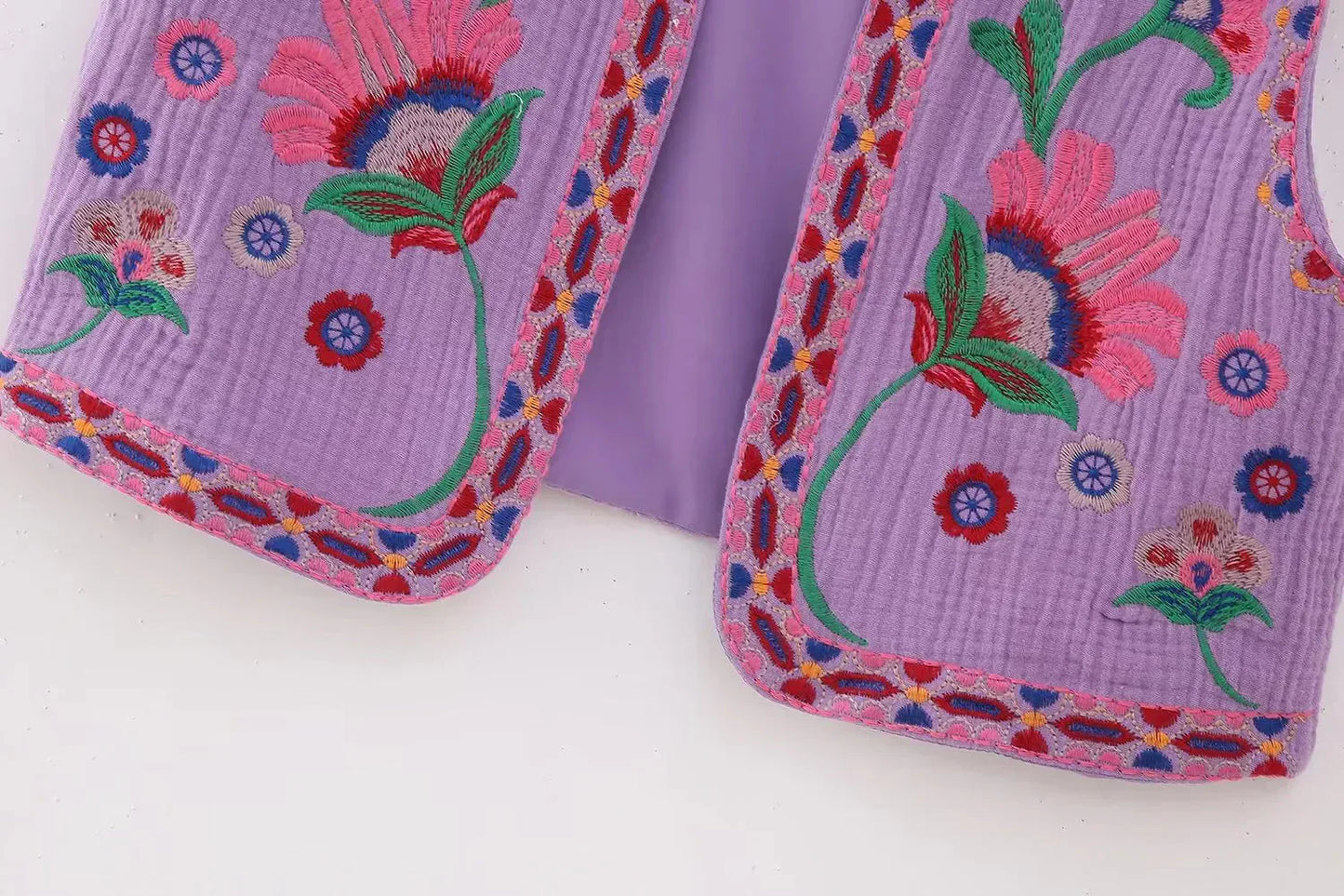 Women's Embroidered Floral Vest