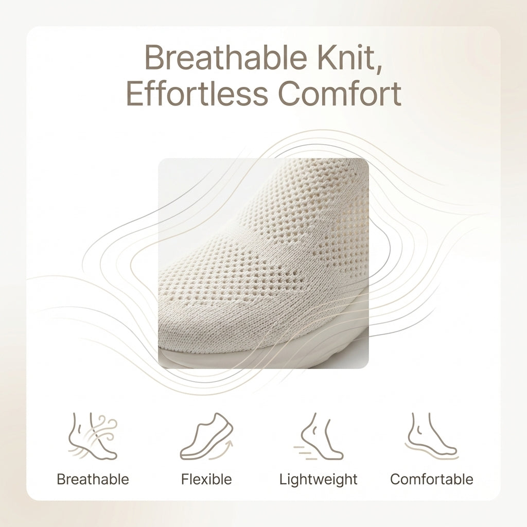 Women's Slip-On Flats Breathable Knit Lightweight