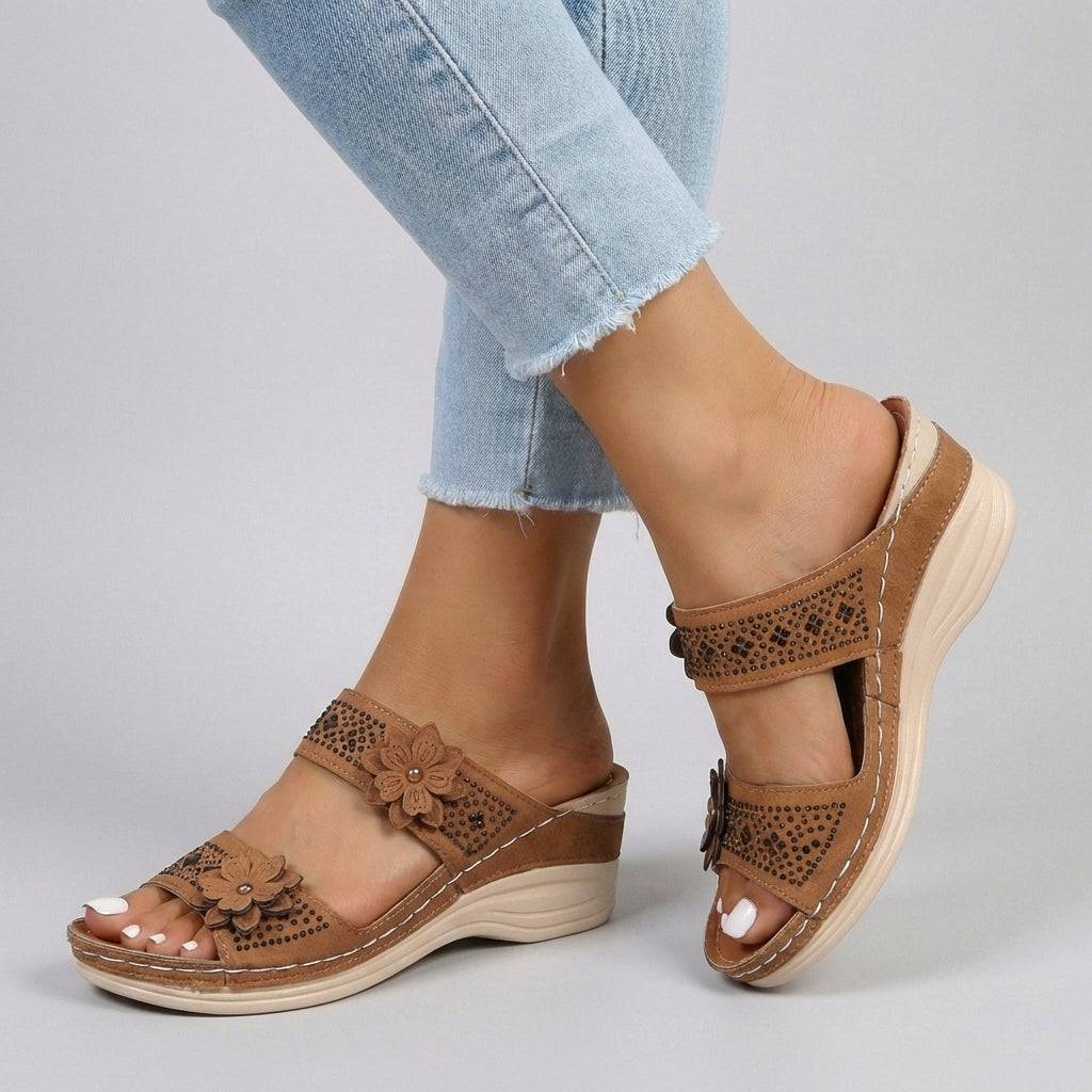 Women's Orthopedic Wedge Sandals Floral Comfort