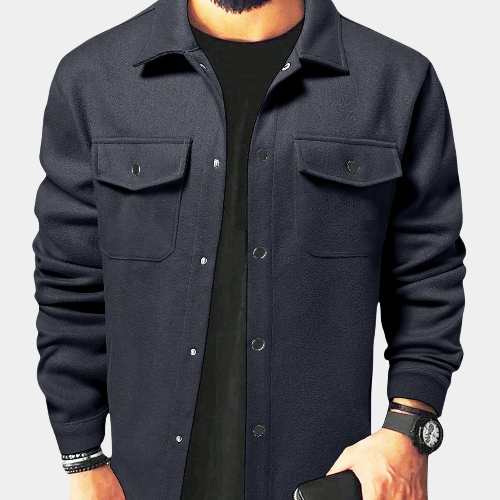 Men's Button Down Shirt Jacket Cotton