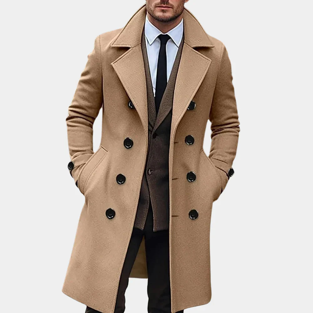 Men's Wool Coat Elegant Black