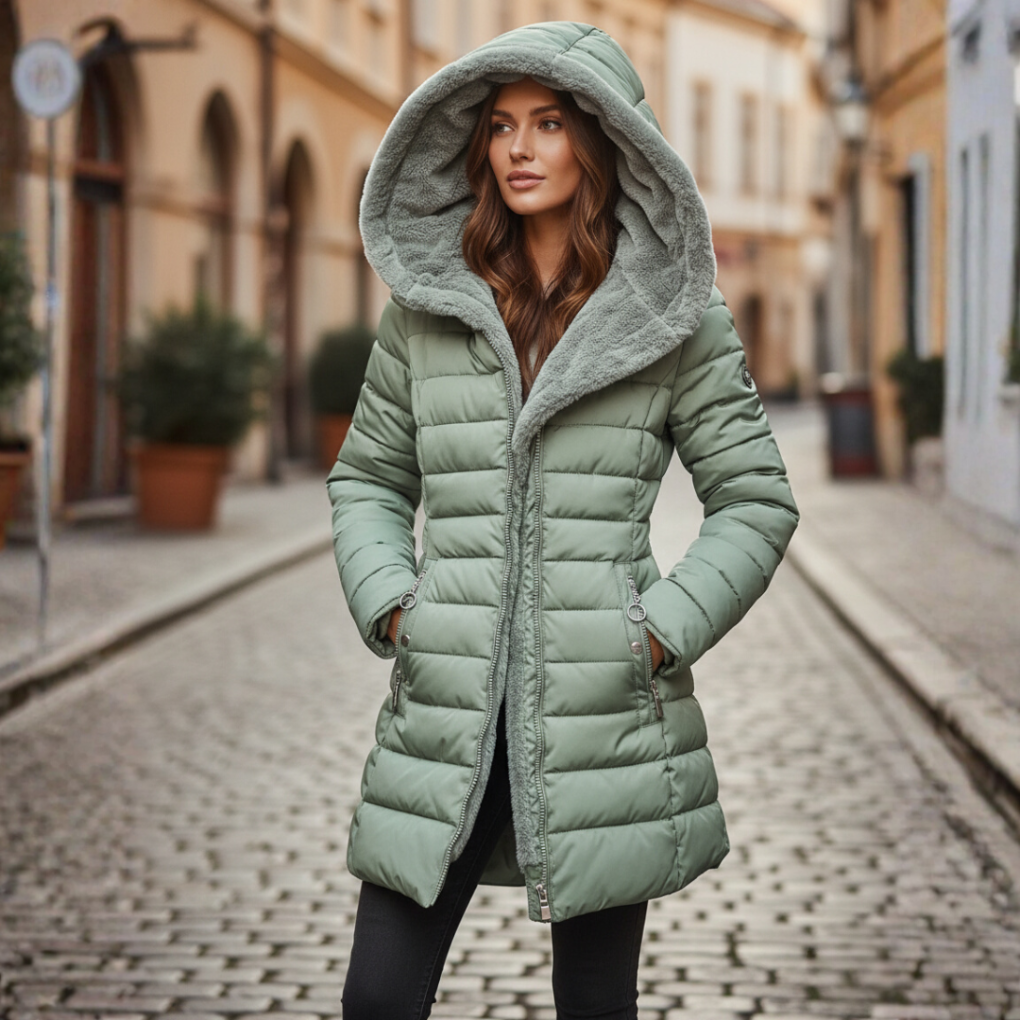 Women's Down Hooded Winter Jacket