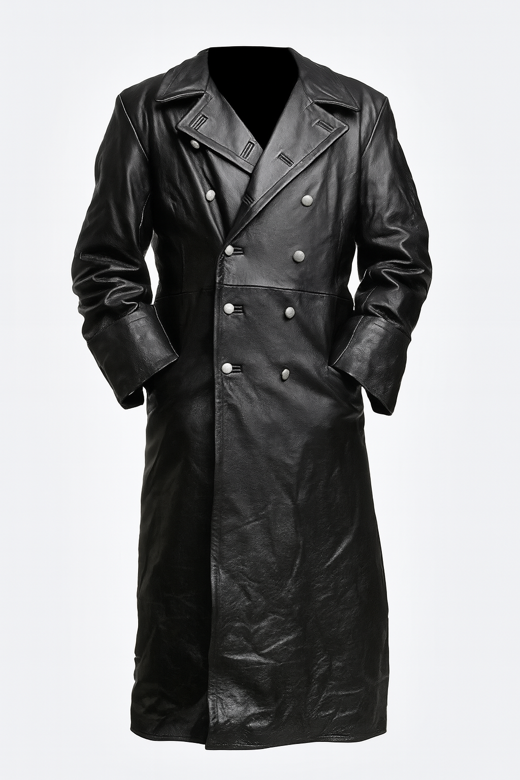 Men's Leather Trench Coat Gothic Style - Vonnera