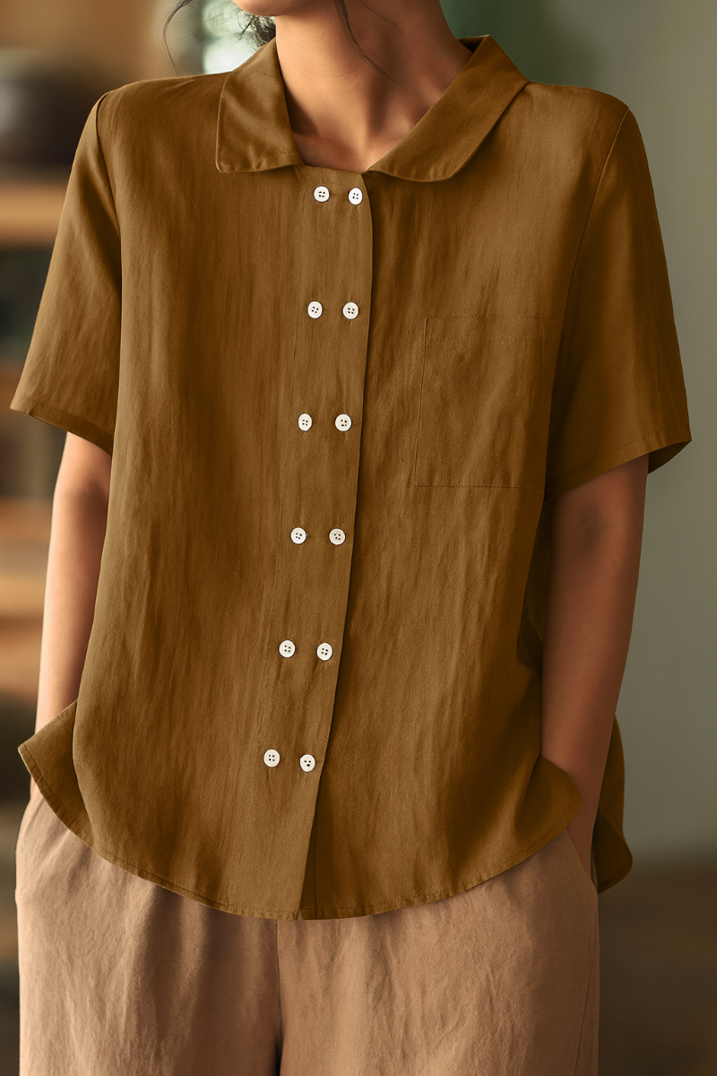 Women's Cotton Linen Blouse Relaxed Fit