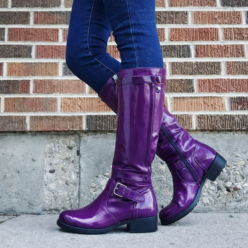 Women's Knee-High Buckle Boots