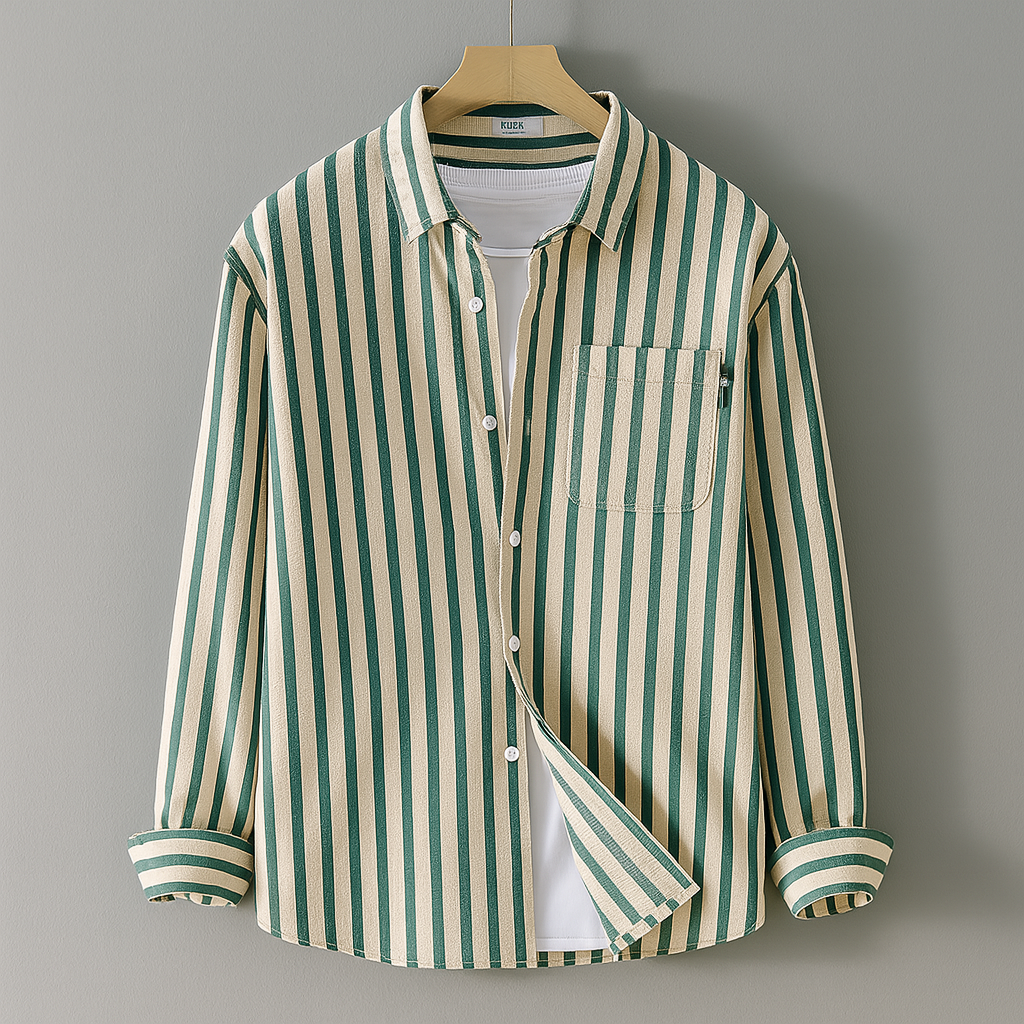 Men's Casual Long Sleeve Shirt Chest Pocket