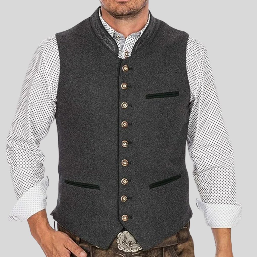 Men's Leather Trachten Vest - Vonnera