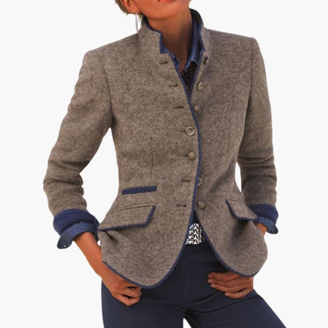 Women's Blazer Lapel Collar Button Front - Vonnera