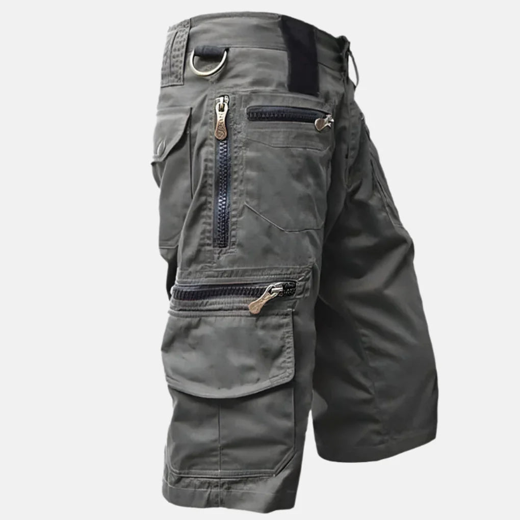 Men's Cargo Shorts Knee-Length Cotton Beige