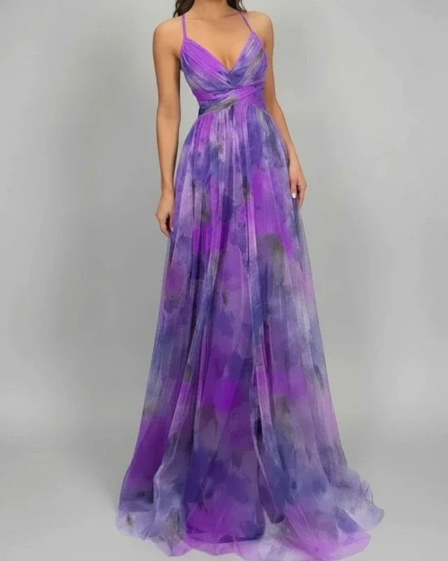 Women's Floral A-Line Maxi Dress