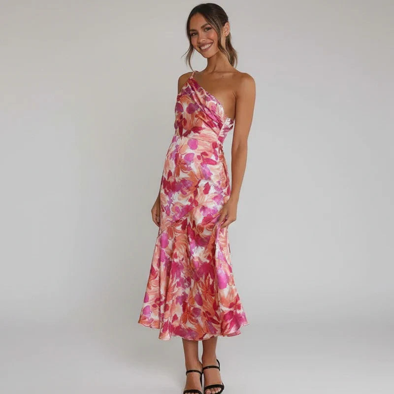 Women's Midi A-Line Dress Floral Print
