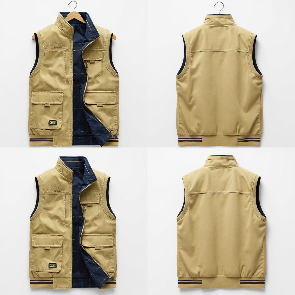 Men's Multi Pocket Zip Vest