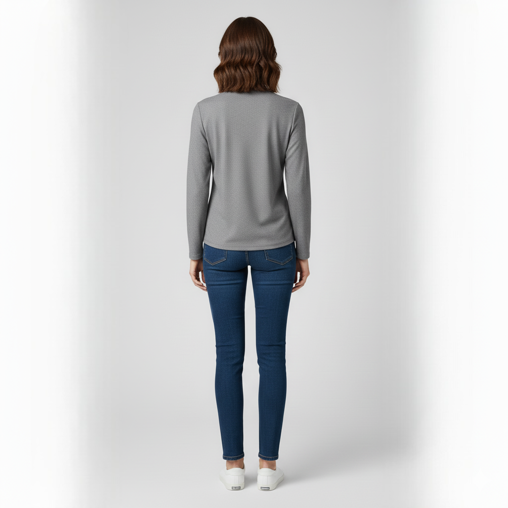 Women's Quarter Zip Sweater Textured Mock Neck