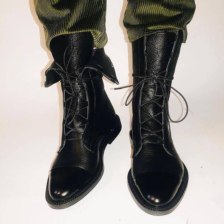 Women's Ankle Boots Lace Up Flat Heel
