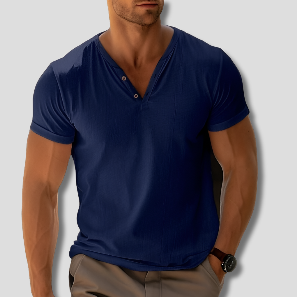 Men's V-Neck Shirt Classic Comfortable Cotton
