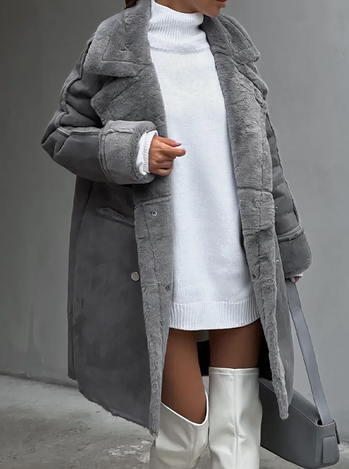 Women's Sherpa Jacket Cozy Faux FurTan