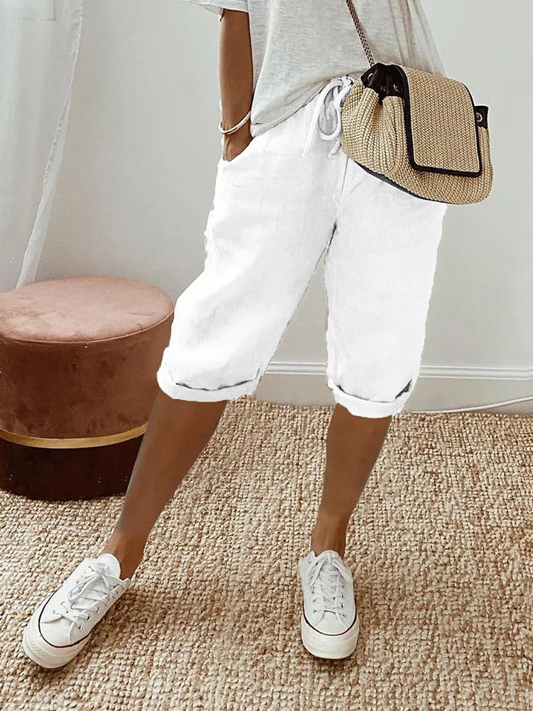 Men's Drawstring Shorts Rolled Hem