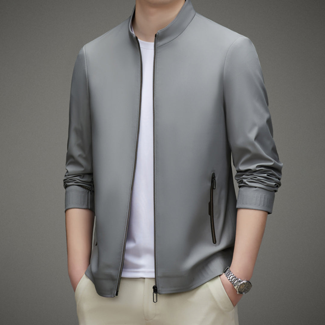 Men's Smart Casual Jacket Rayon Blend Tailored Fit Black
