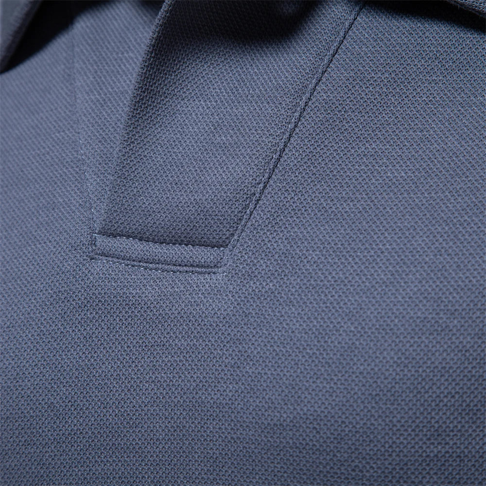 Men's Long Sleeve Polo Shirt Classic Collar Solid