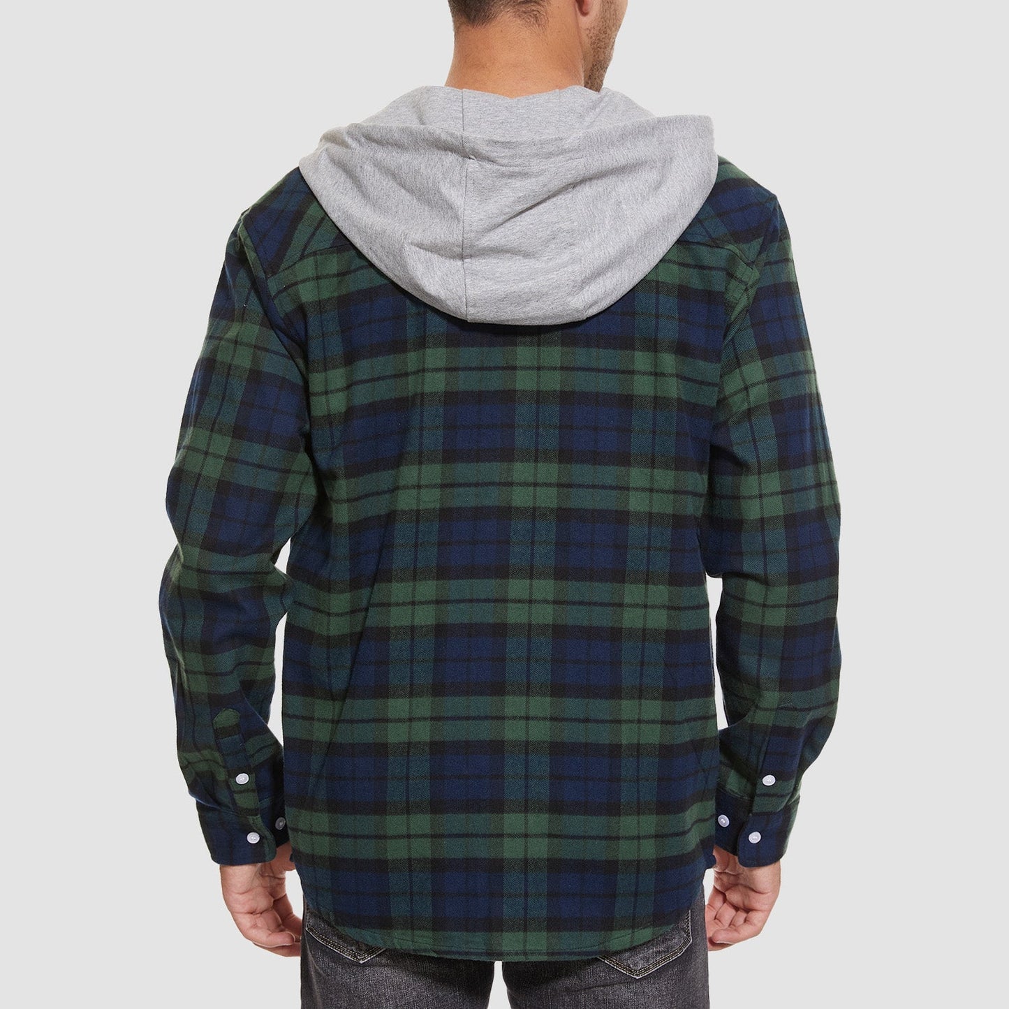 Men's Flannel Shirt Jacket Cotton Plaid Long Sleeve