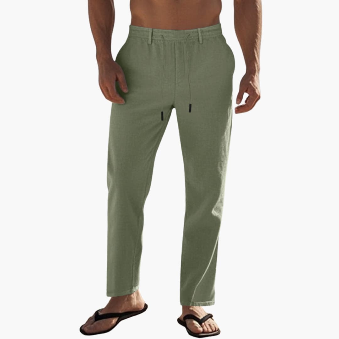Men's Beach Pants Elastic Waist Drawstring