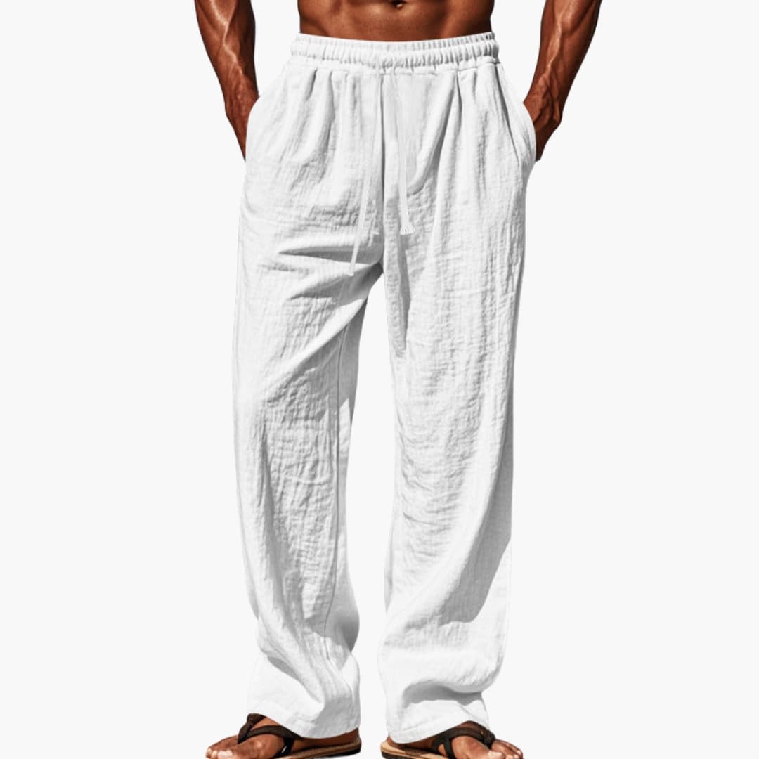 Men's Beach Trousers Elastic Waist Side Pockets