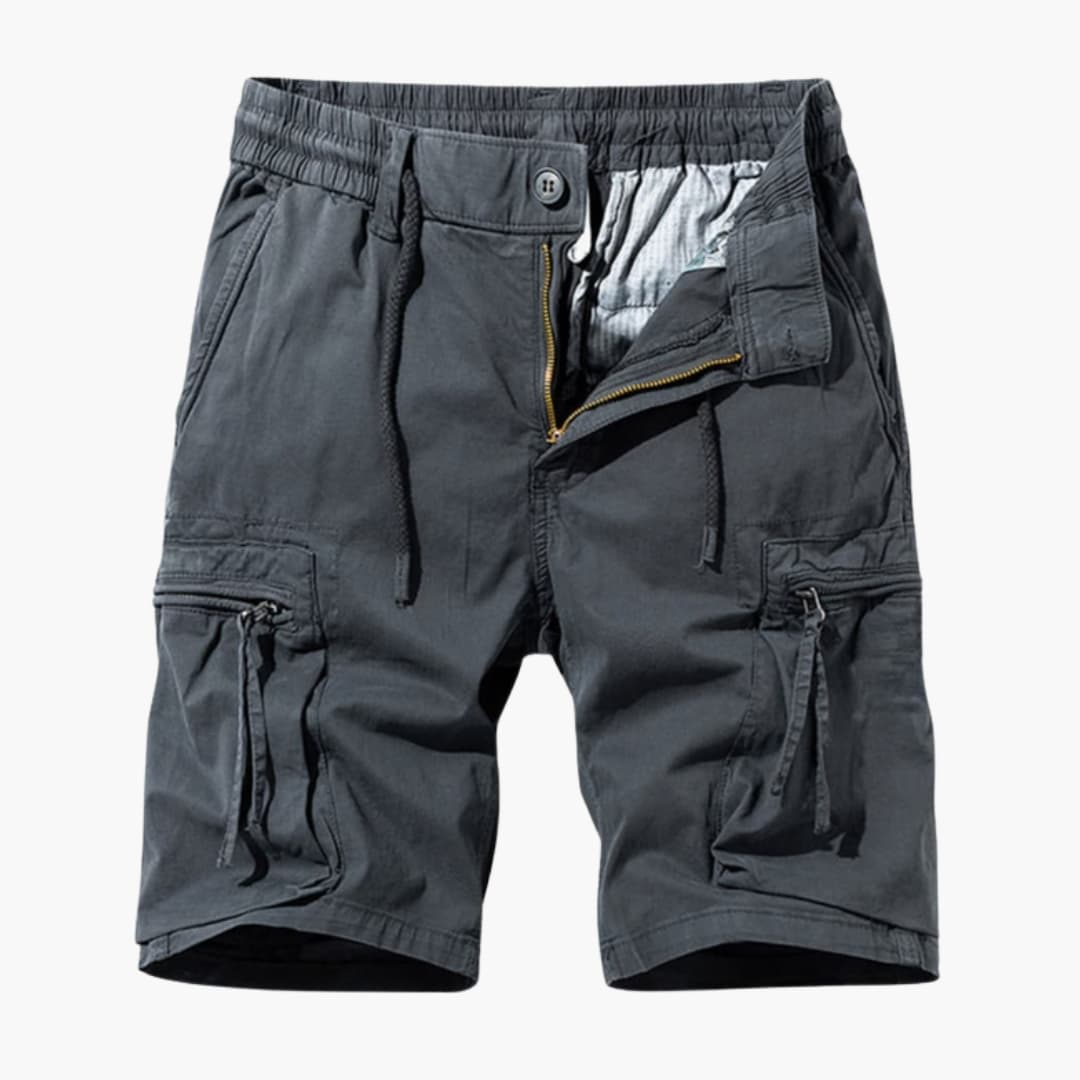 Men's Cargo Shorts Drawstring Zipper Pockets