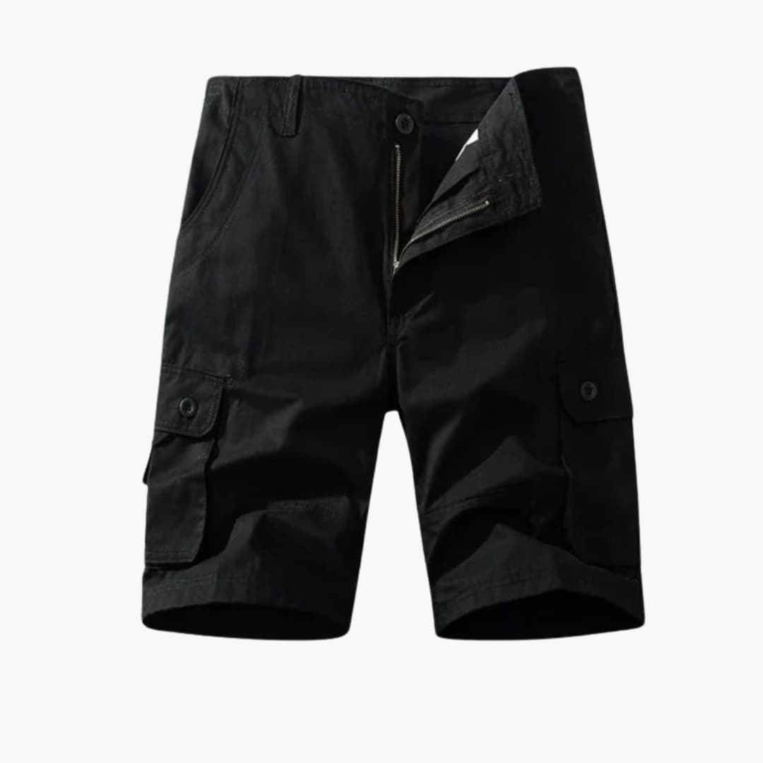 Men's Cotton Cargo Shorts Belt Loops Flap Pockets