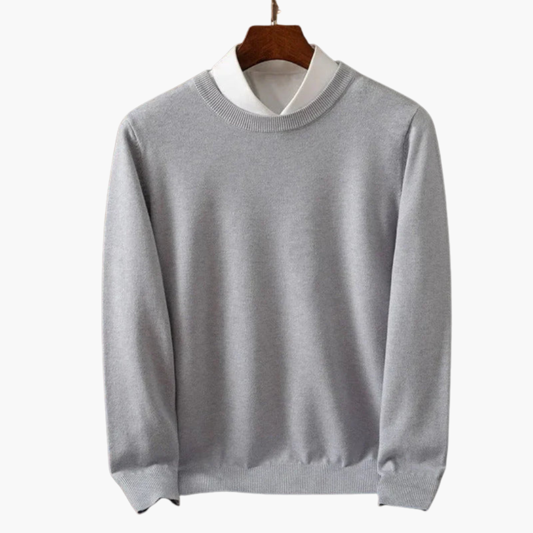 Men's Crew Neck Sweater Long Sleeve Ribbed