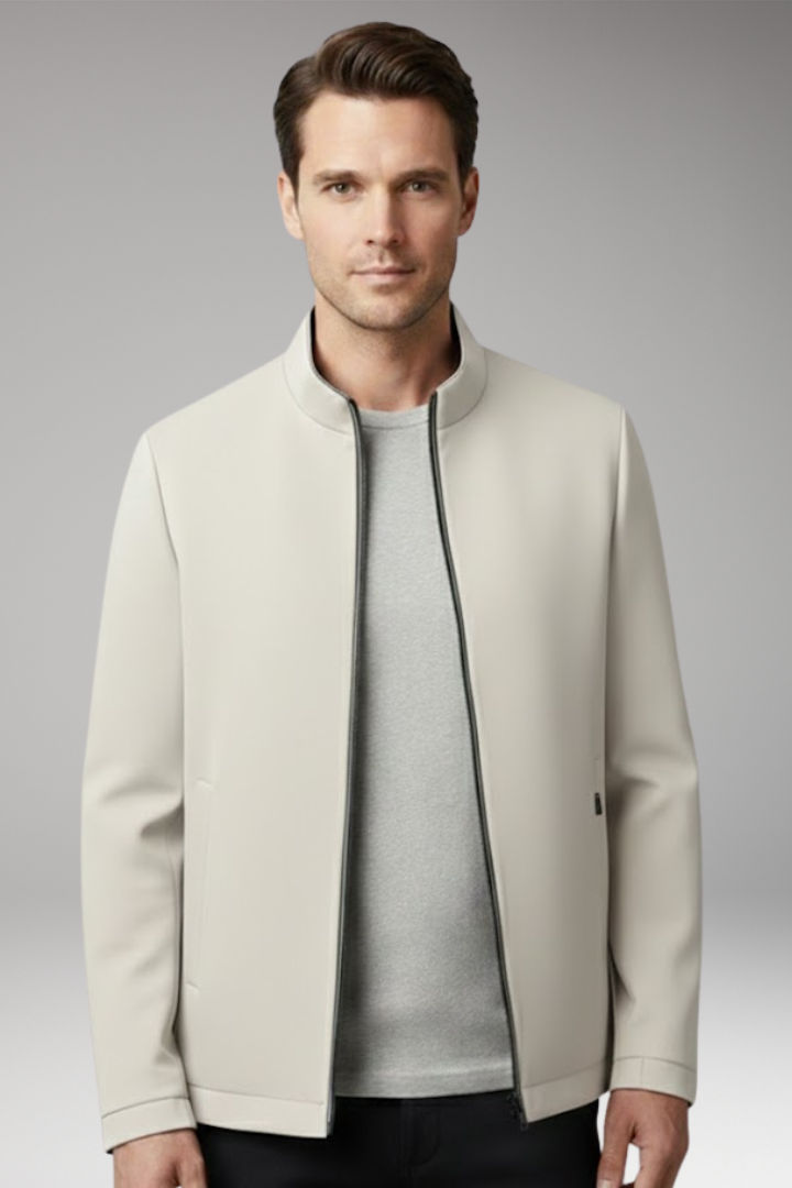 Men's Zip Front Jacket Zippered Pockets
