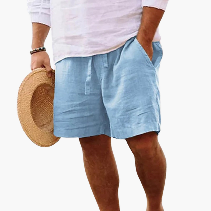 Men's Drawstring Shorts Elastic Waist Mid-Length