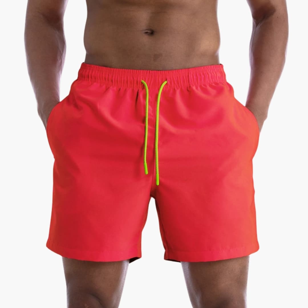 Men's Swim Trunks Drawstring Waist Mid-Length