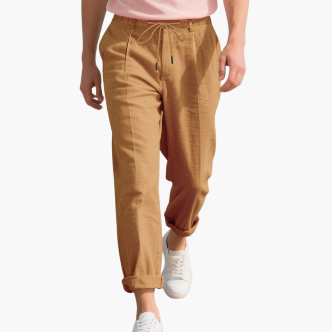 Men's Elastic Waist Pants with Drawstring