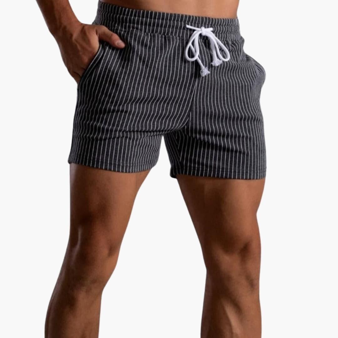 Men's Striped Shorts Drawstring Side Pockets