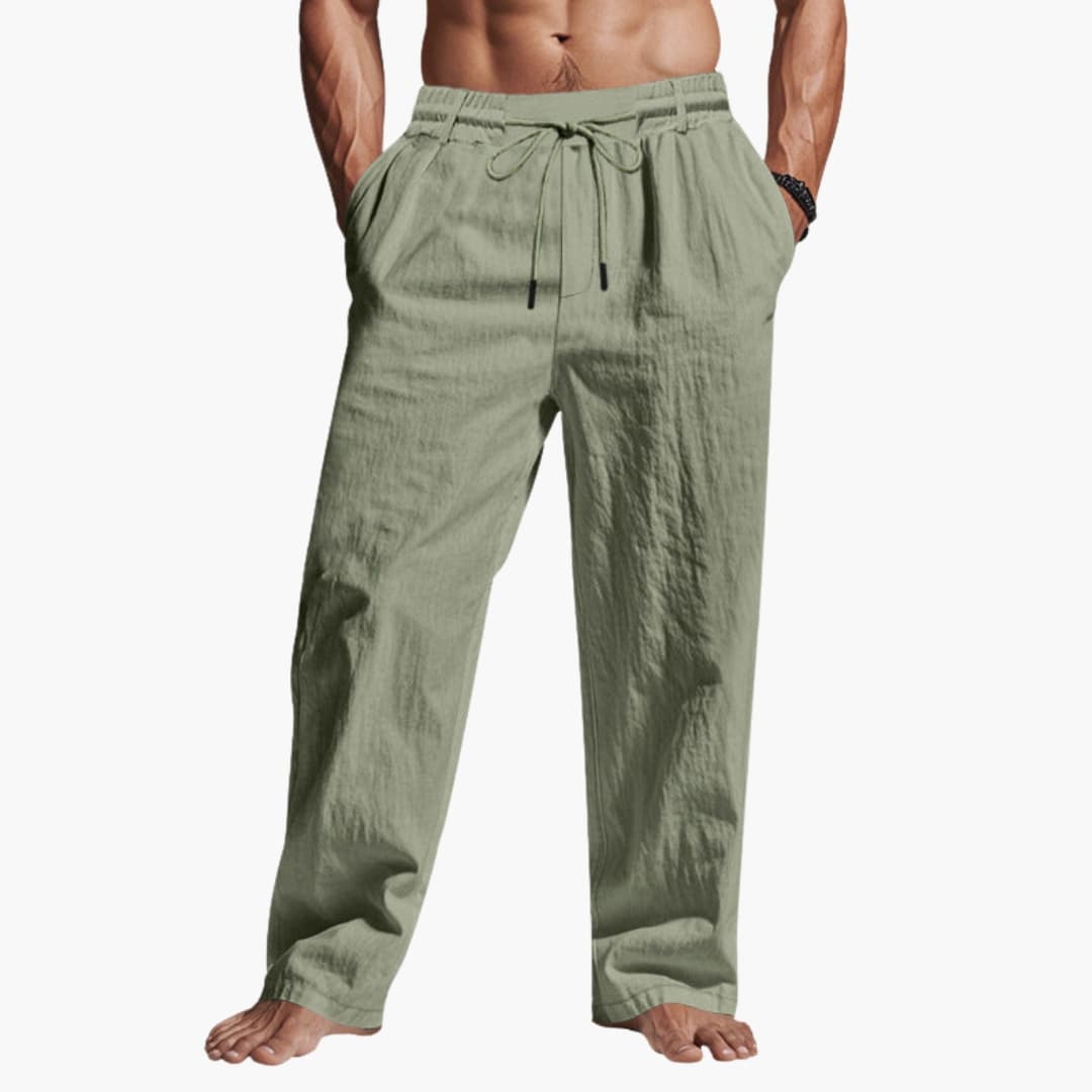 Men's Relaxed Fit Elastic Waist Pants With Pockets