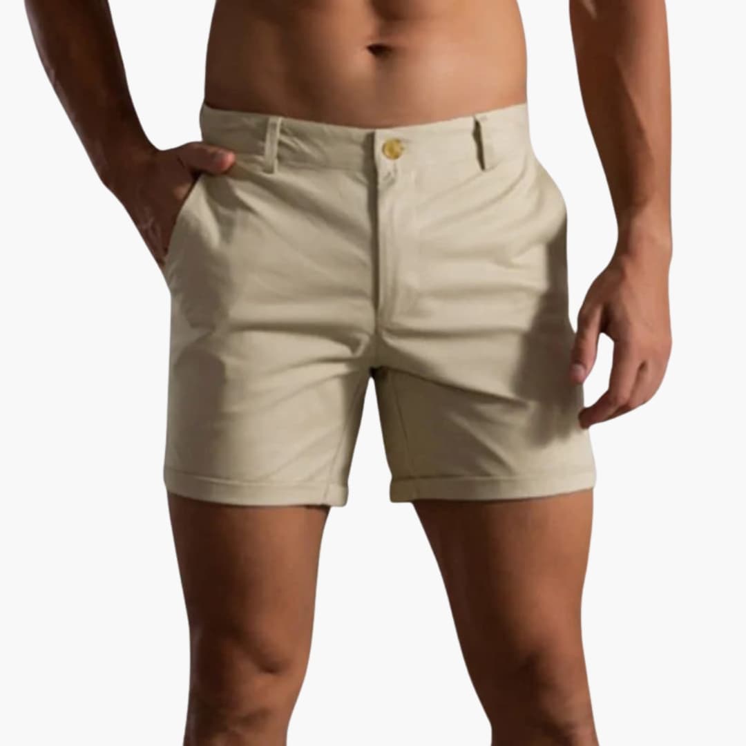 Men's Summer Shorts Button Closure Belt Loops