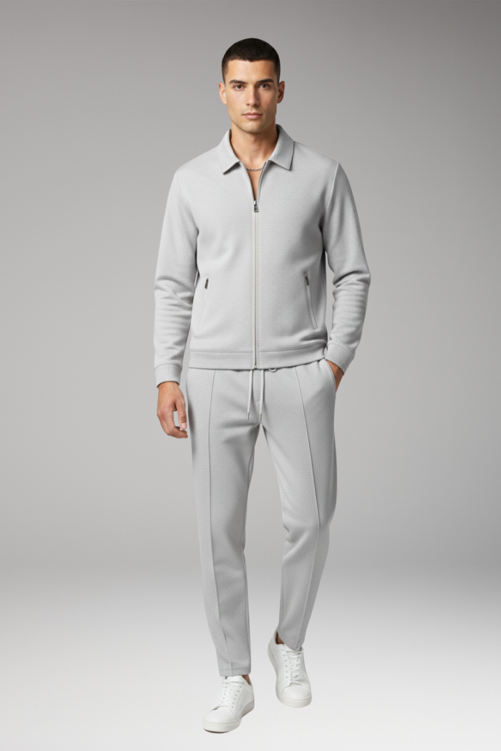 Men's Tracksuit Set Zip Jacket Tapered Pants