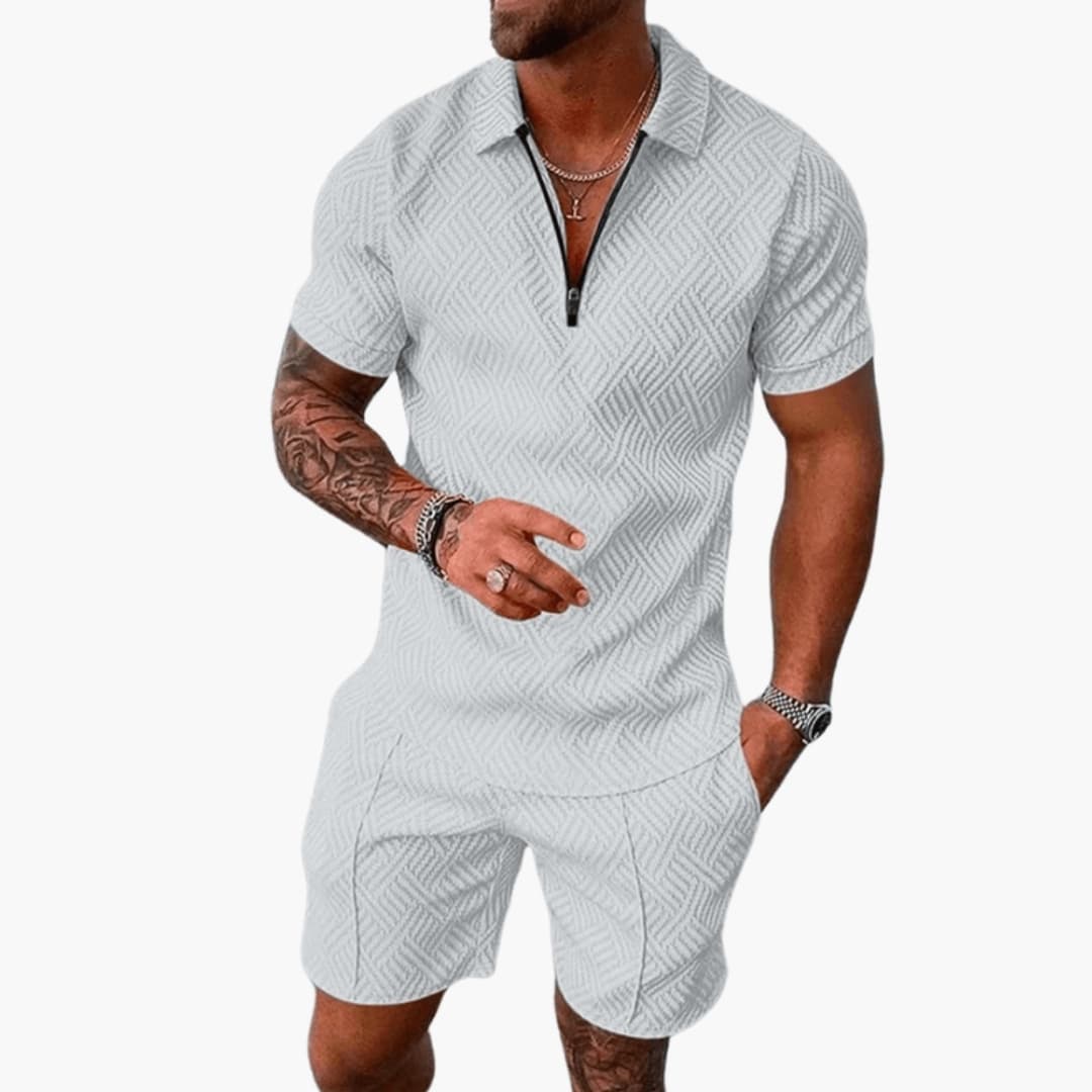 Men's Polo Shirt Set Short Sleeve Two Piece