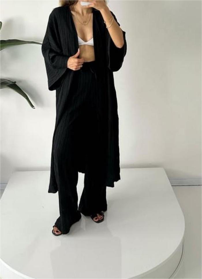 Women's Pleated Kimono Set Elegant