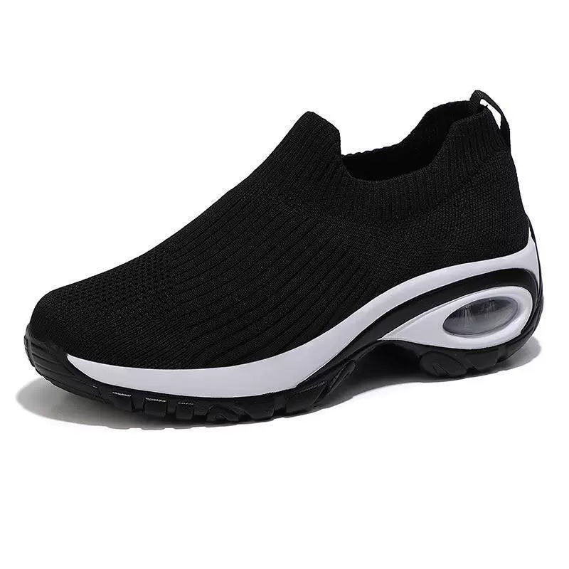 Women's Slip-On Sneakers Breathable Knit Comfortable Air Cushion