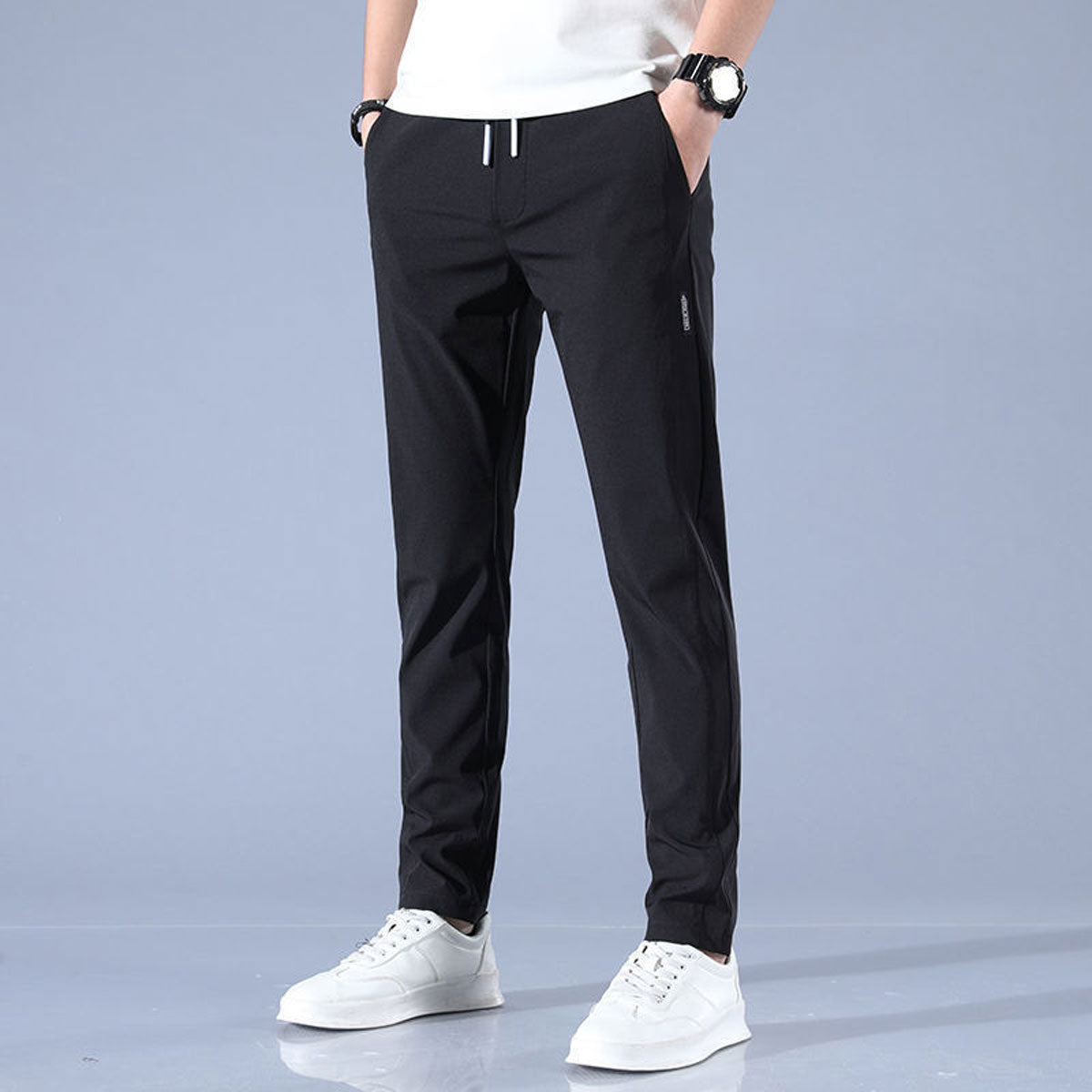 Men's Slim Fit Drawstring Trousers