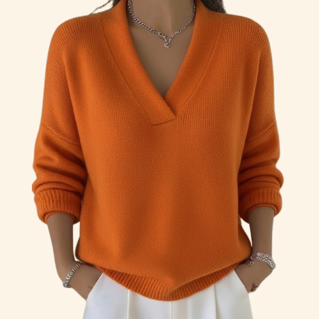 Women's V-Neck Blouse Long Sleeves