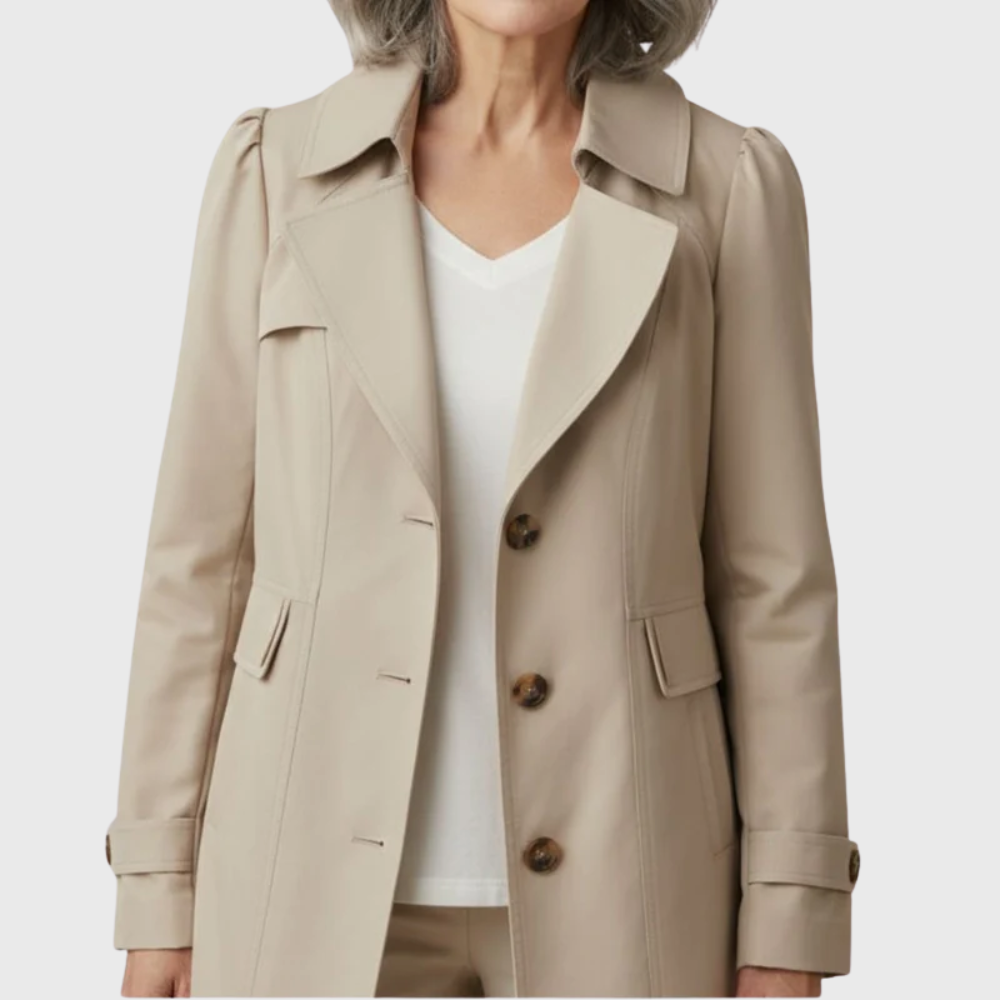 Women's Tailored Longline Coat Button Front