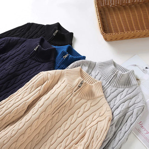 Men's Half Zip Sweater Wool Classic